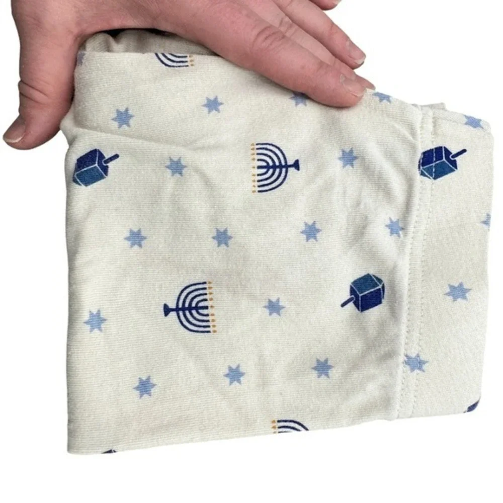 GAP Kids Boys Girls Hanukkah Pajamas Size 8 Organic Cotton Menorah Dreidel Stars